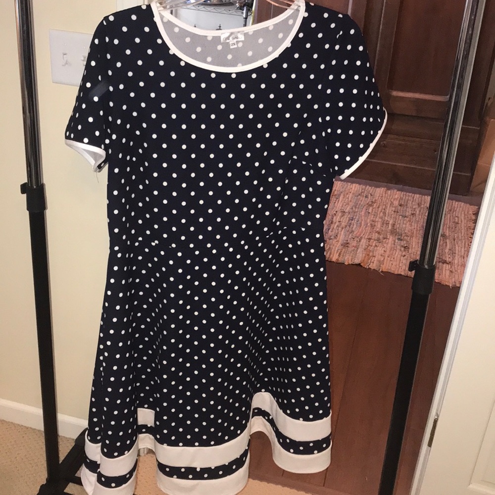 Black and white polka dot, vintage style dress.